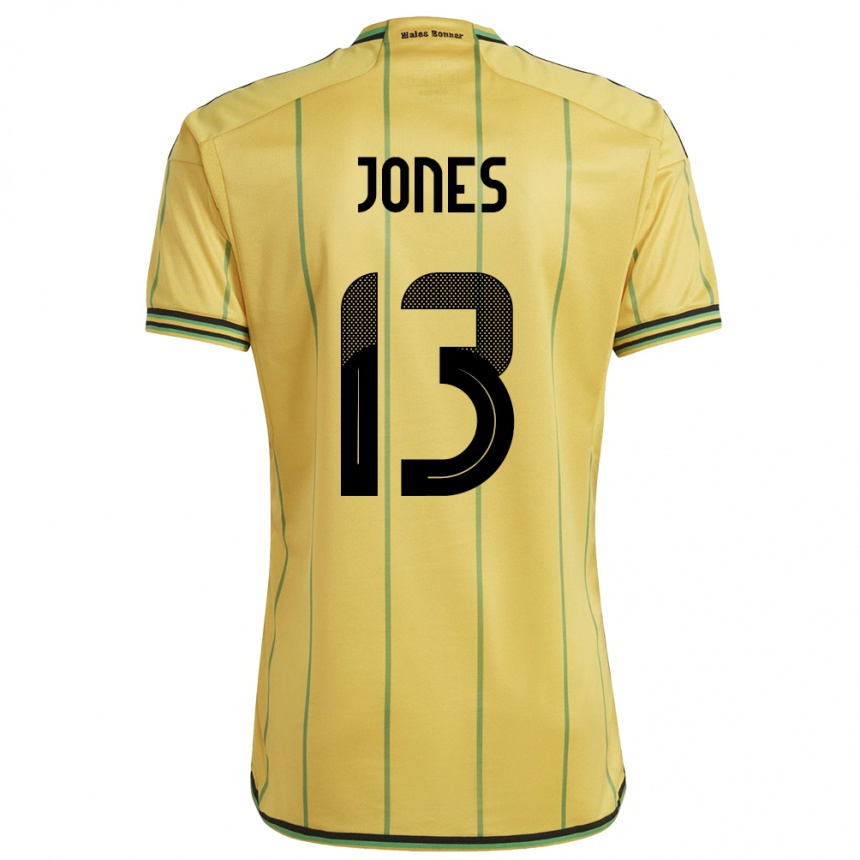 Niño Fútbol Camiseta Jamaica Javanae Jones #13 Amarillo 1ª Equipación 24-26