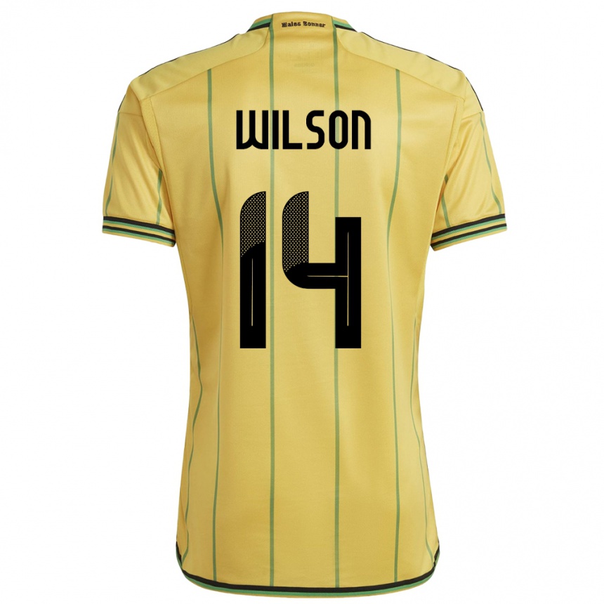 Niño Fútbol Camiseta Jamaica Siobhan Wilson #14 Amarillo 1ª Equipación 24-26