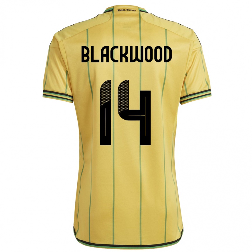 Niño Fútbol Camiseta Jamaica Deneisha Blackwood #14 Amarillo 1ª Equipación 24-26