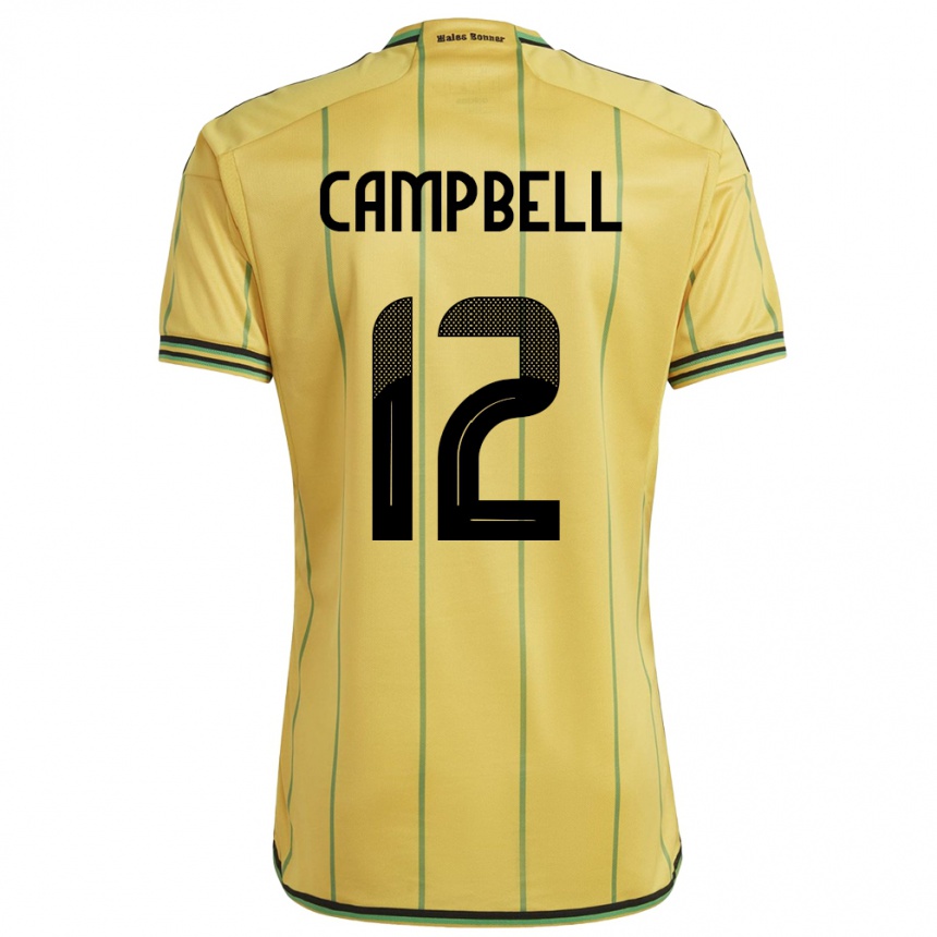 Niño Fútbol Camiseta Jamaica Sashana Campbell #12 Amarillo 1ª Equipación 24-26