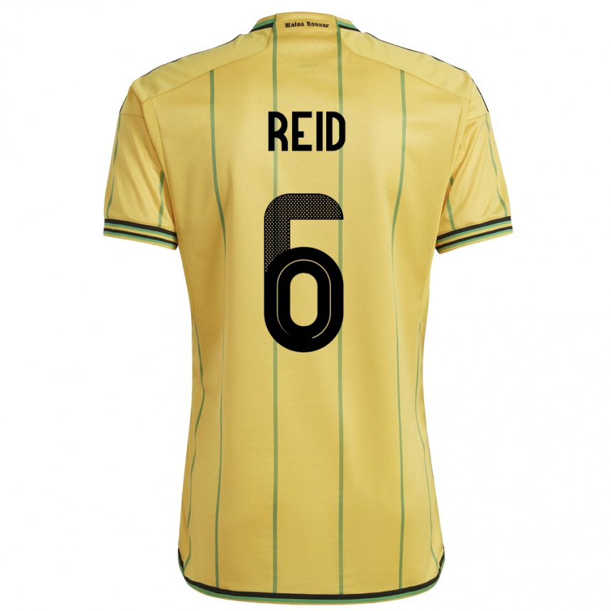 Niño Fútbol Camiseta Jamaica Lauren Reid #6 Amarillo 1ª Equipación 24-26