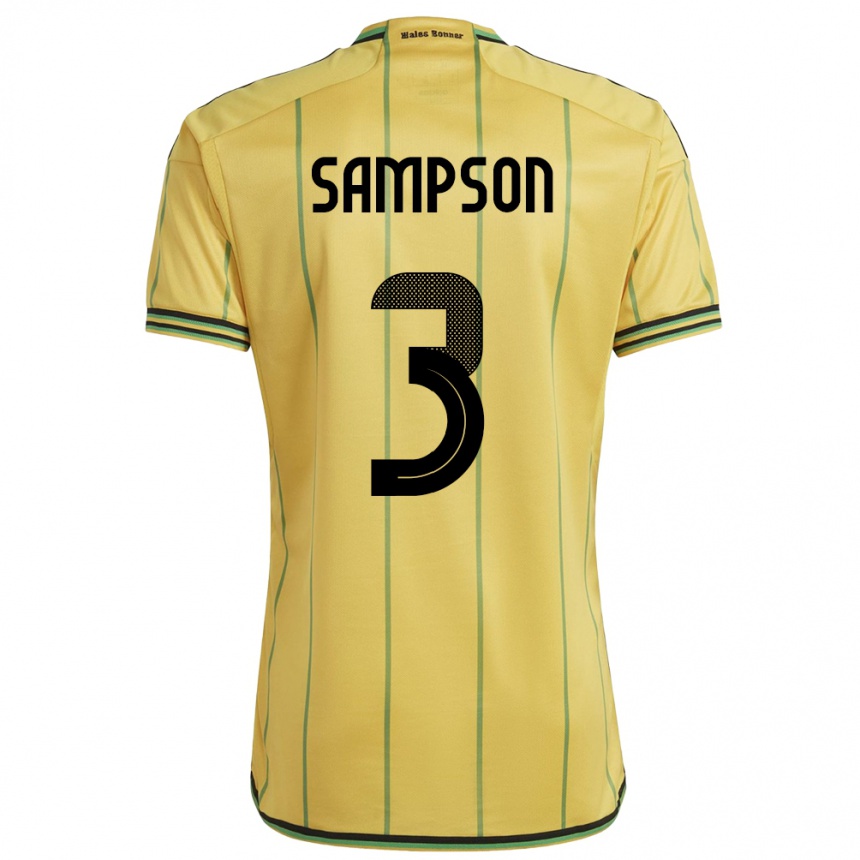 Niño Fútbol Camiseta Jamaica Vyan Sampson #3 Amarillo 1ª Equipación 24-26