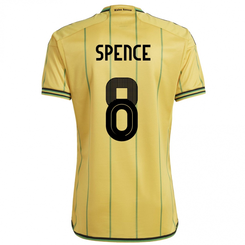 Niño Fútbol Camiseta Jamaica Drew Spence #8 Amarillo 1ª Equipación 24-26