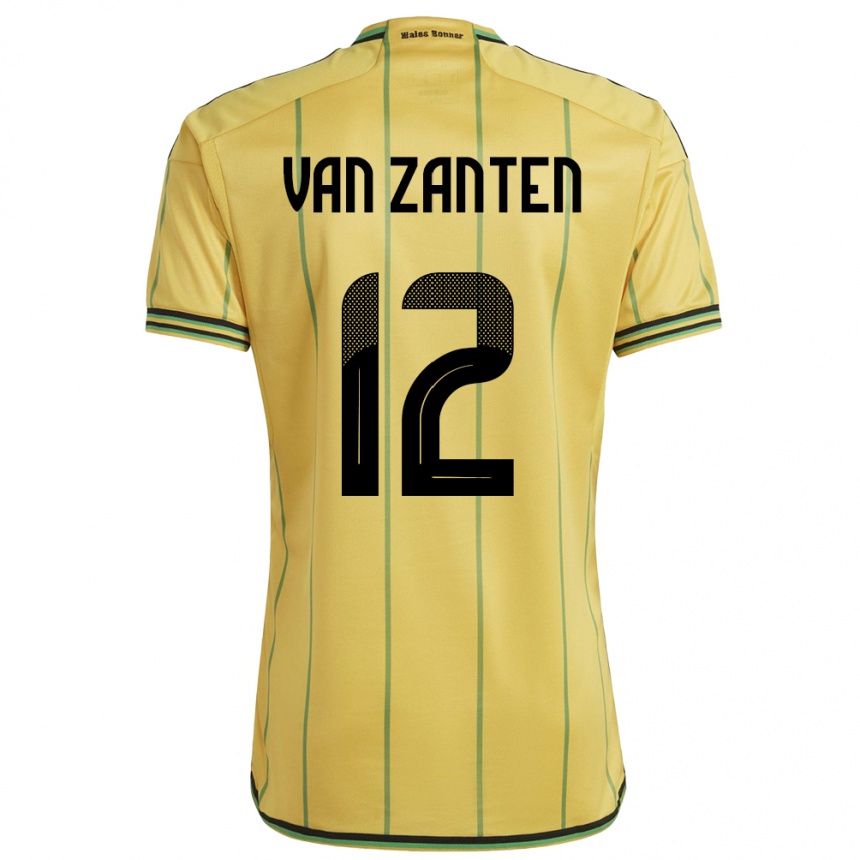 Niño Fútbol Camiseta Jamaica Kiki Van Zanten #12 Amarillo 1ª Equipación 24-26