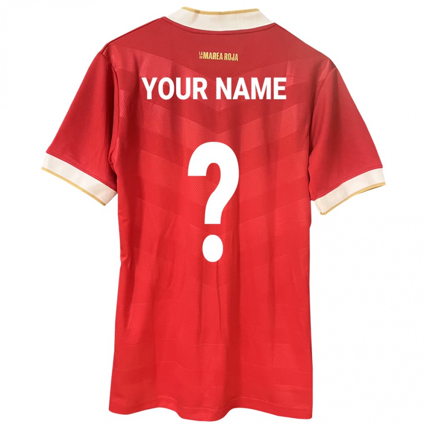 Niño Fútbol Camiseta Panamá Su Nombre #0 Rojo 1ª Equipación 24-26