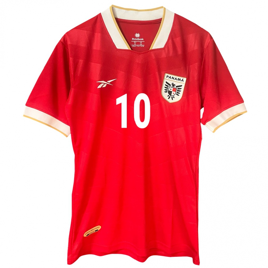 Niño Fútbol Camiseta Panamá Gloria Sáenz #10 Rojo 1ª Equipación 24-26