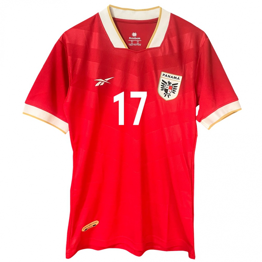 Niño Fútbol Camiseta Panamá José Fajardo #17 Rojo 1ª Equipación 24-26