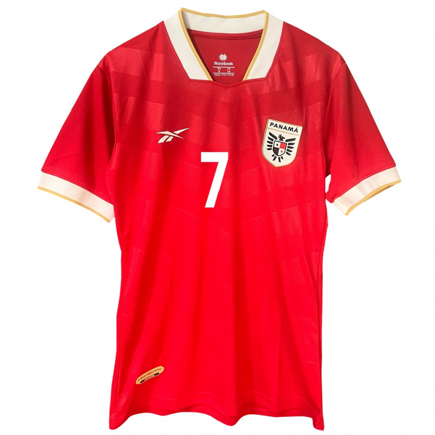 Niño Fútbol Camiseta Panamá José Luis Rodríguez #7 Rojo 1ª Equipación 24-26