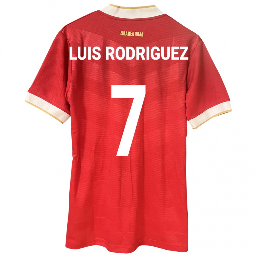 Niño Fútbol Camiseta Panamá José Luis Rodríguez #7 Rojo 1ª Equipación 24-26