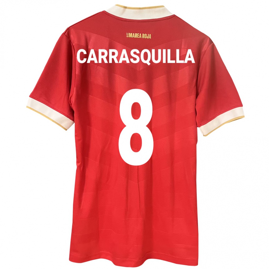 Niño Fútbol Camiseta Panamá Adalberto Carrasquilla #8 Rojo 1ª Equipación 24-26