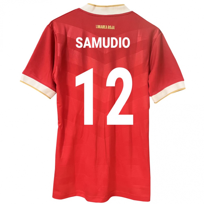 Niño Fútbol Camiseta Panamá César Samudio #12 Rojo 1ª Equipación 24-26