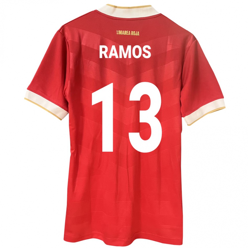 Niño Fútbol Camiseta Panamá Jiovany Ramos #13 Rojo 1ª Equipación 24-26