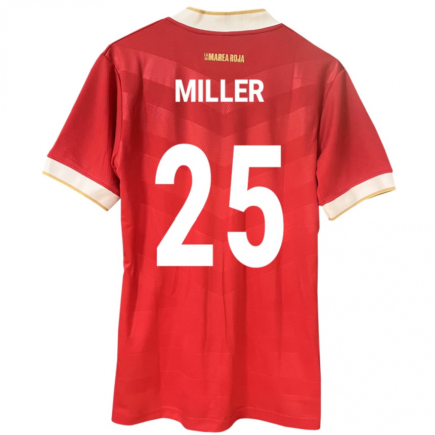 Niño Fútbol Camiseta Panamá Roderick Miller #25 Rojo 1ª Equipación 24-26