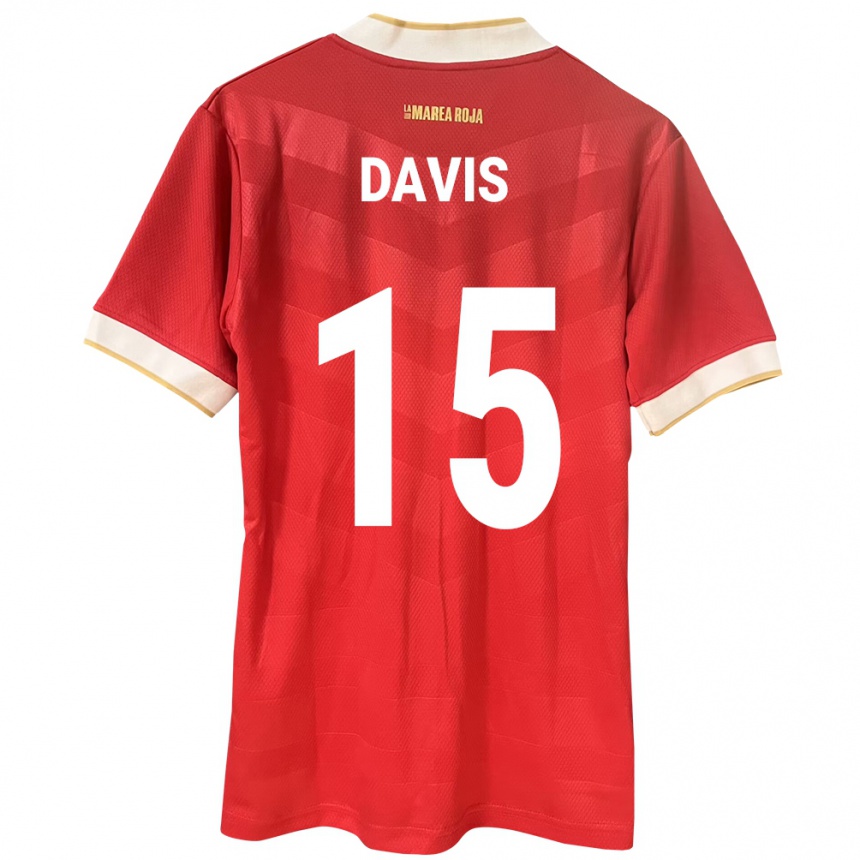 Niño Fútbol Camiseta Panamá Éric Davis #15 Rojo 1ª Equipación 24-26