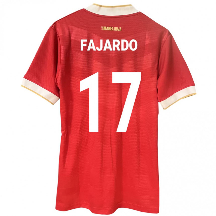 Niño Fútbol Camiseta Panamá José Fajardo #17 Rojo 1ª Equipación 24-26