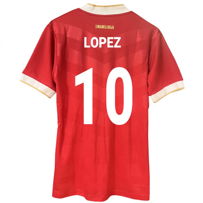 Niño Fútbol Camiseta Panamá Ovidio Lopez #10 Rojo 1ª Equipación 24-26