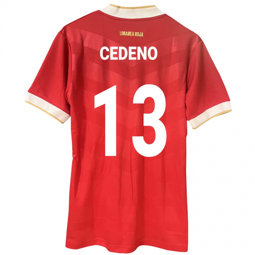 Niño Fútbol Camiseta Panamá Edward Cedeño #13 Rojo 1ª Equipación 24-26