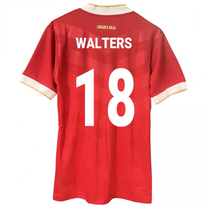 Niño Fútbol Camiseta Panamá Kairo Walters #18 Rojo 1ª Equipación 24-26