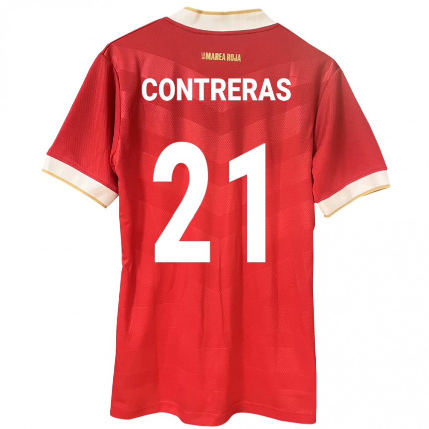 Niño Fútbol Camiseta Panamá Davis Contreras #21 Rojo 1ª Equipación 24-26