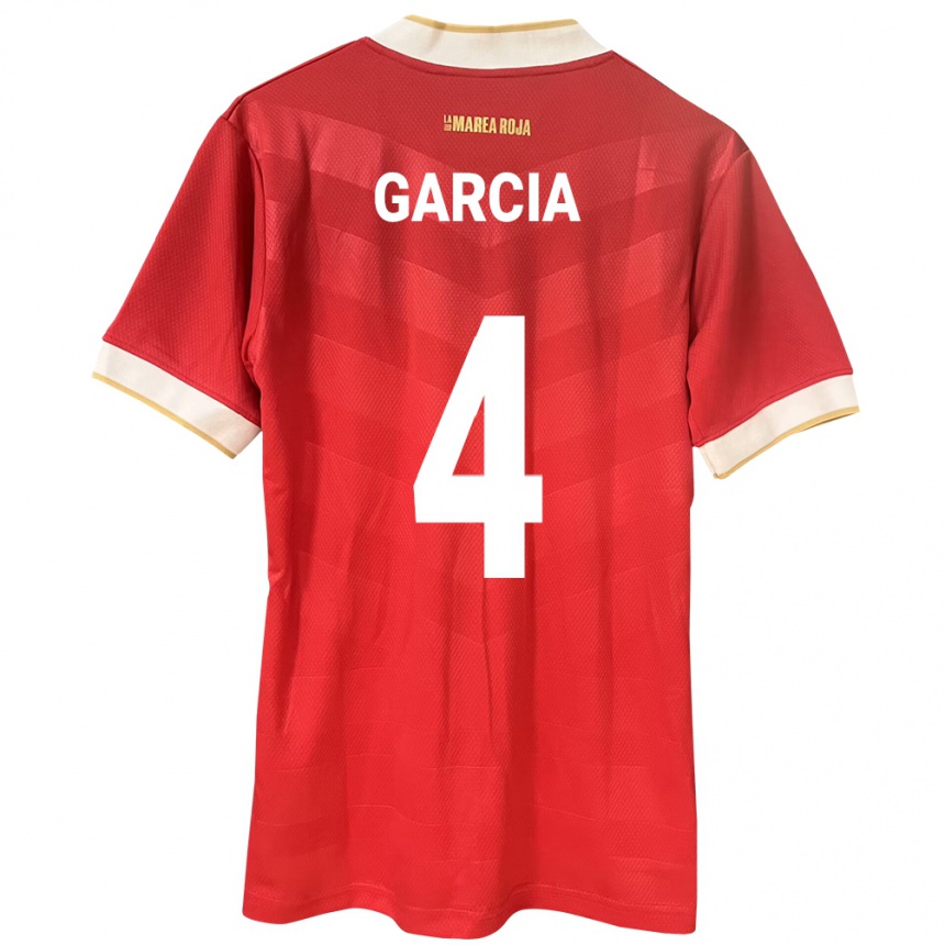 Niño Fútbol Camiseta Panamá Giancarlos García #4 Rojo 1ª Equipación 24-26