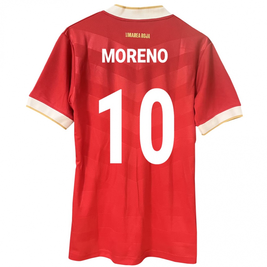 Niño Fútbol Camiseta Panamá Éric Moreno #10 Rojo 1ª Equipación 24-26