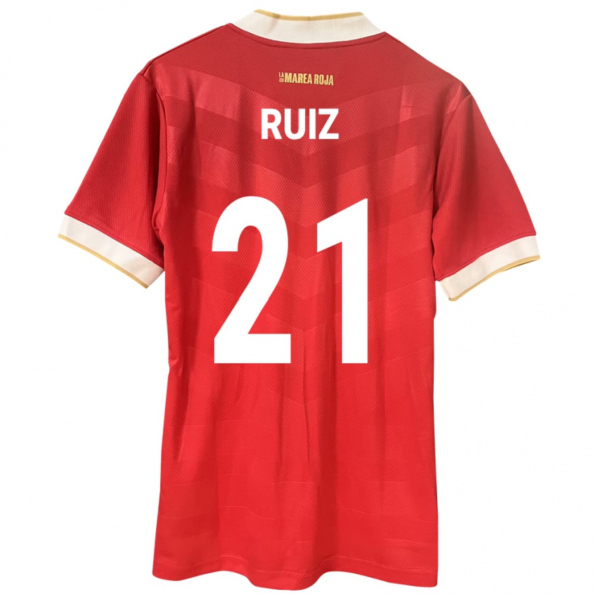 Niño Fútbol Camiseta Panamá Alberto Ruiz #21 Rojo 1ª Equipación 24-26