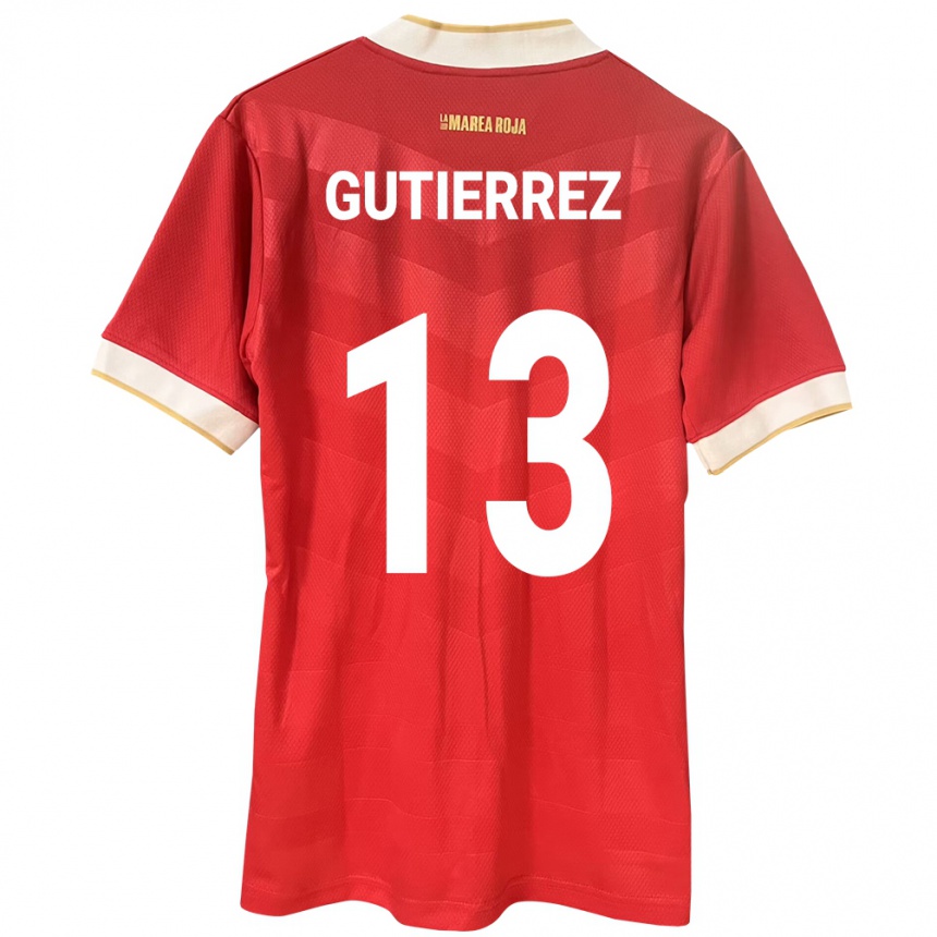 Niño Fútbol Camiseta Panamá Mickeylis Gutiérrez #13 Rojo 1ª Equipación 24-26