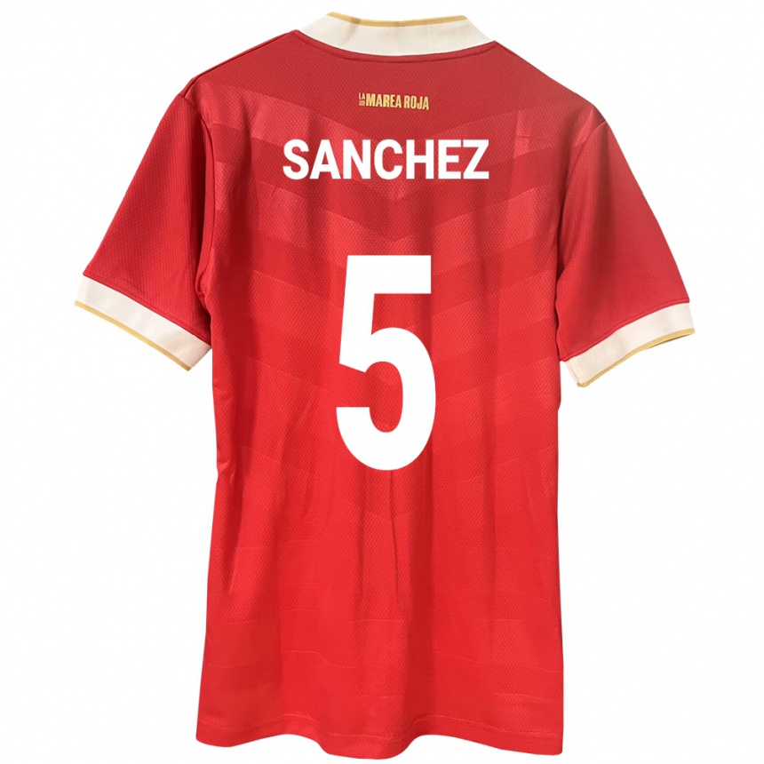 Niño Fútbol Camiseta Panamá Leydis Sánchez #5 Rojo 1ª Equipación 24-26