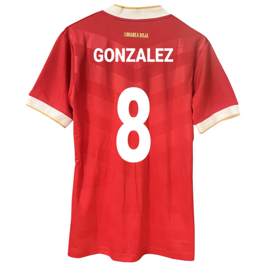 Niño Fútbol Camiseta Panamá Schiandra González #8 Rojo 1ª Equipación 24-26