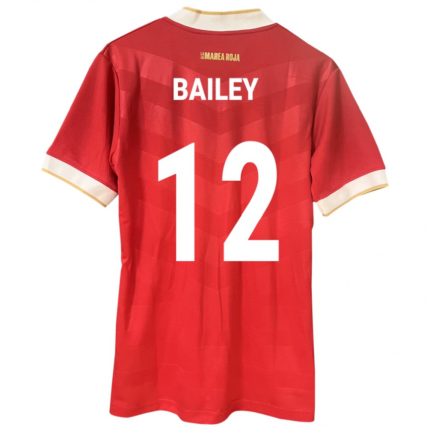 Niño Fútbol Camiseta Panamá Yenith Bailey #12 Rojo 1ª Equipación 24-26