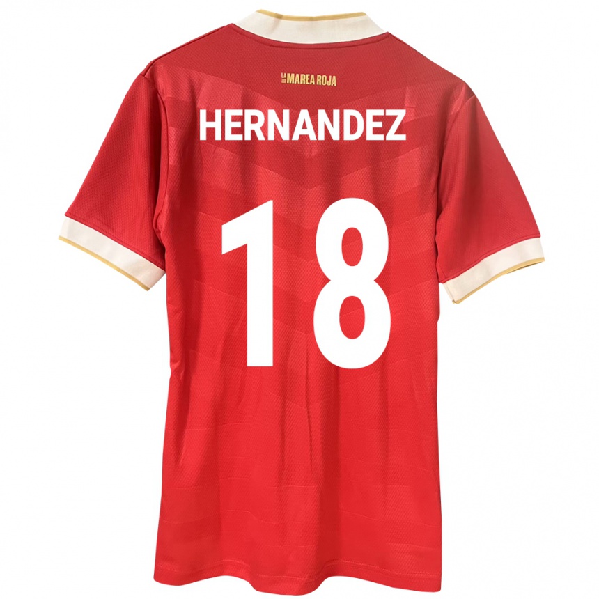 Niño Fútbol Camiseta Panamá Erika Hernández #18 Rojo 1ª Equipación 24-26