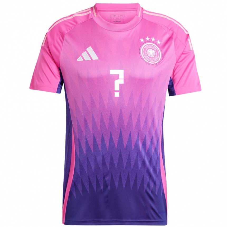 Niño Fútbol Camiseta Alemania Su Nombre #0 Rosado Morado 2ª Equipación 24-26