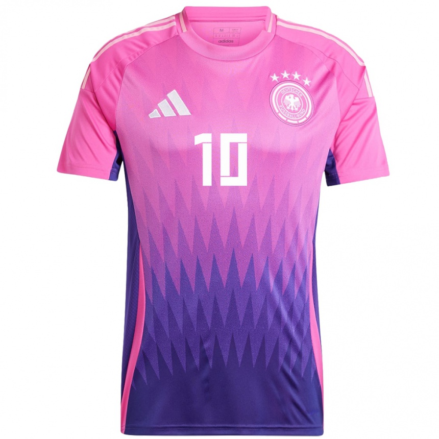 Niño Fútbol Camiseta Alemania Jamal Musiala #10 Rosado Morado 2ª Equipación 24-26