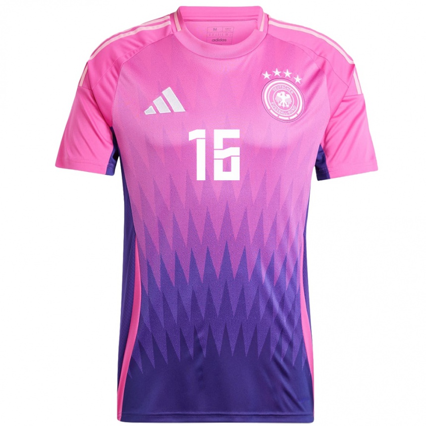 Niño Fútbol Camiseta Alemania Tom Rothe #16 Rosado Morado 2ª Equipación 24-26