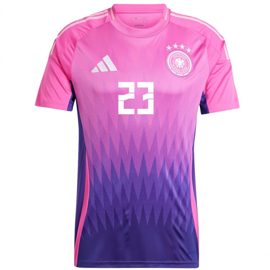 Niño Fútbol Camiseta Alemania Sara Doorsoun #23 Rosado Morado 2ª Equipación 24-26