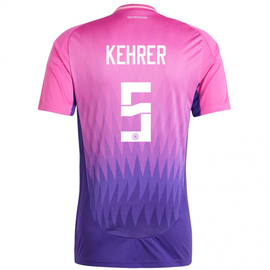 Niño Fútbol Camiseta Alemania Thilo Kehrer #5 Rosado Morado 2ª Equipación 24-26