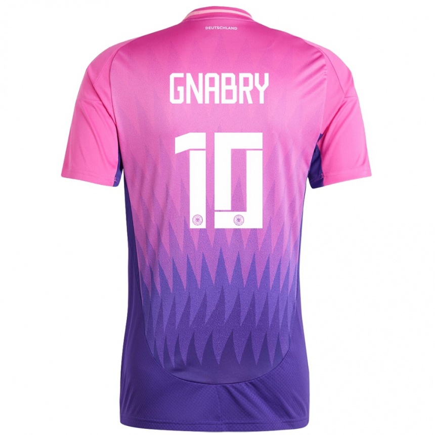 Niño Fútbol Camiseta Alemania Serge Gnabry #10 Rosado Morado 2ª Equipación 24-26