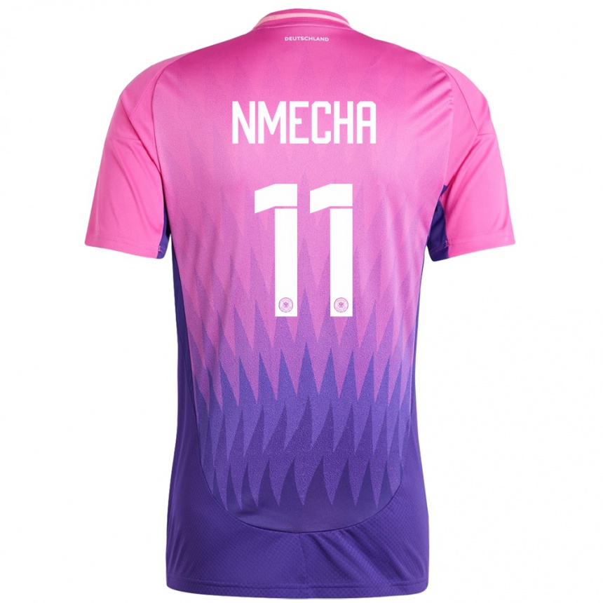 Niño Fútbol Camiseta Alemania Lukas Nmecha #11 Rosado Morado 2ª Equipación 24-26