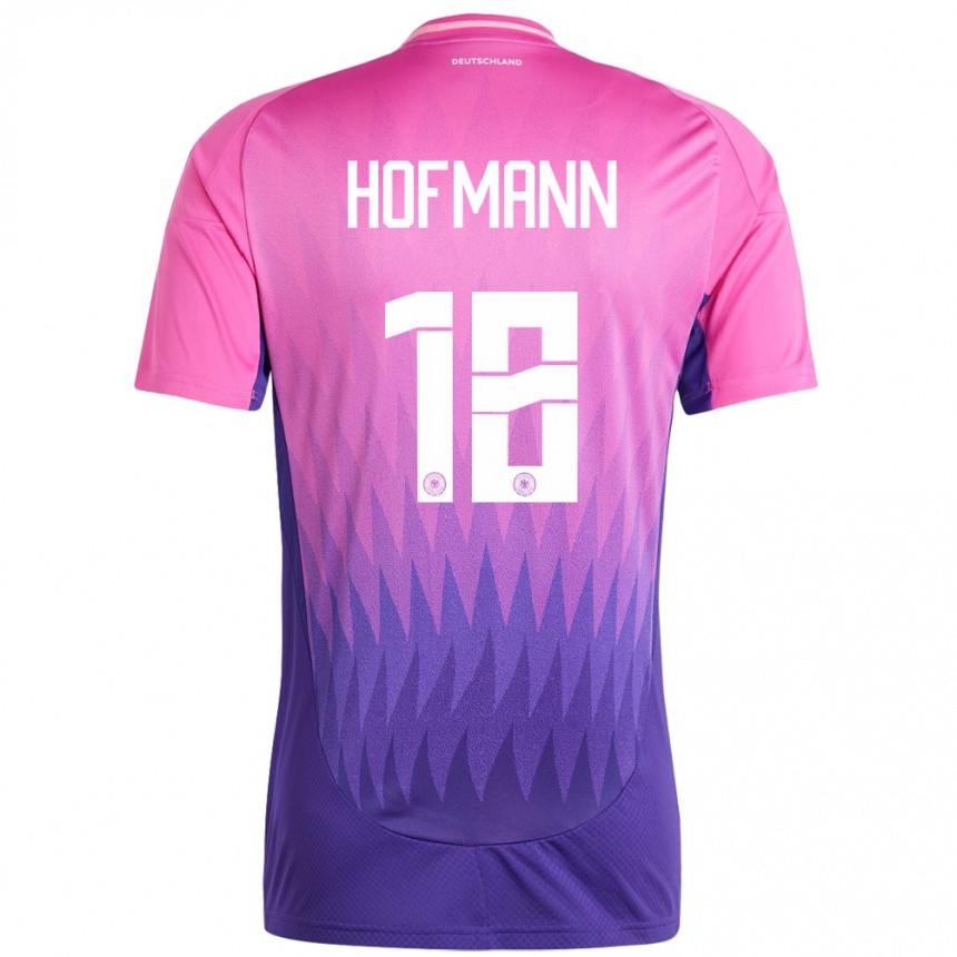 Niño Fútbol Camiseta Alemania Jonas Hofmann #18 Rosado Morado 2ª Equipación 24-26