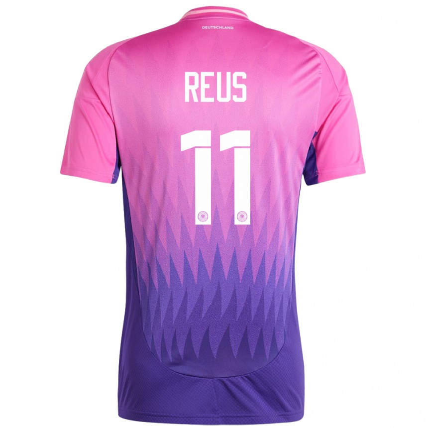 Niño Fútbol Camiseta Alemania Marco Reus #11 Rosado Morado 2ª Equipación 24-26