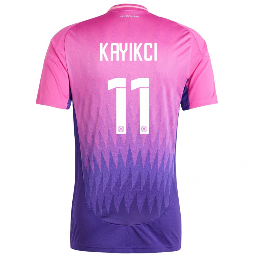 Niño Fútbol Camiseta Alemania Hasret Kayikci #11 Rosado Morado 2ª Equipación 24-26