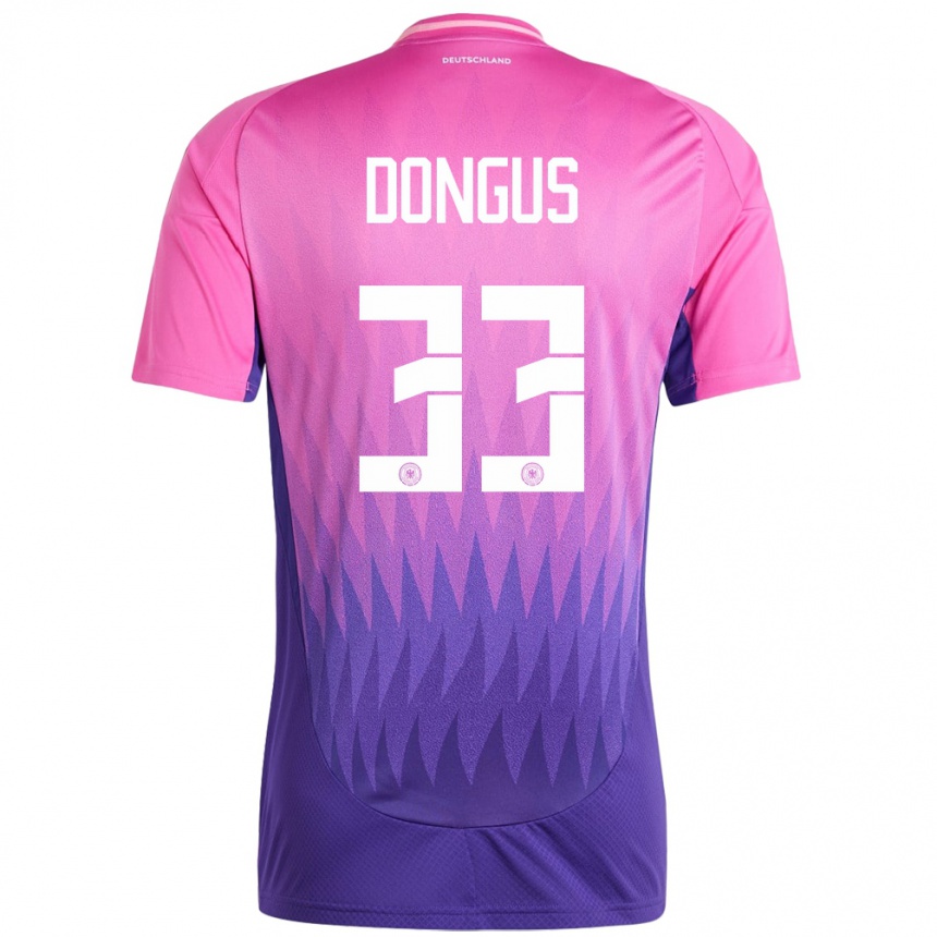 Niño Fútbol Camiseta Alemania Fabienne Dongus #33 Rosado Morado 2ª Equipación 24-26