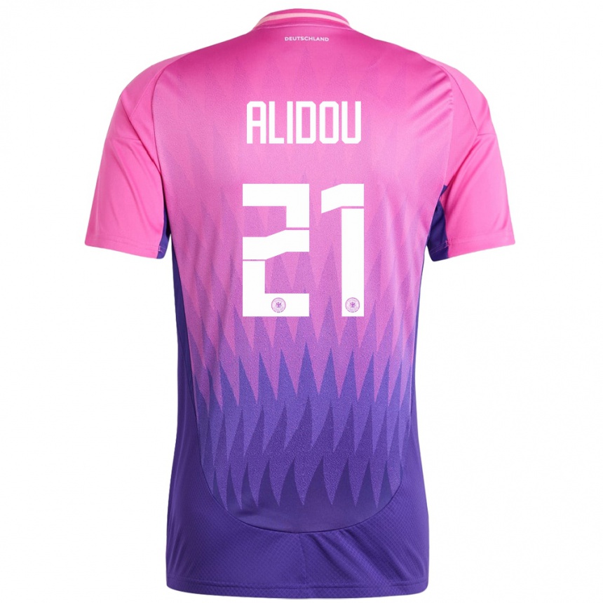 Niño Fútbol Camiseta Alemania Faride Alidou #21 Rosado Morado 2ª Equipación 24-26