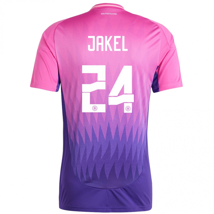 Niño Fútbol Camiseta Alemania Frederik Jakel #24 Rosado Morado 2ª Equipación 24-26