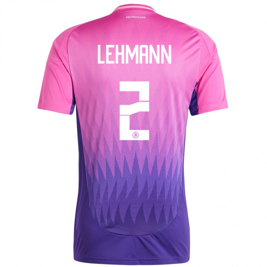 Niño Fútbol Camiseta Alemania Paul Lehmann #2 Rosado Morado 2ª Equipación 24-26