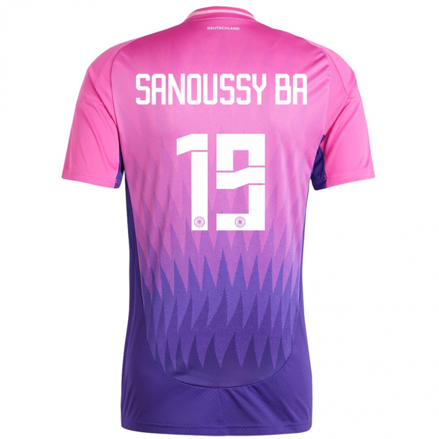 Niño Fútbol Camiseta Alemania Sanoussy Ba #19 Rosado Morado 2ª Equipación 24-26