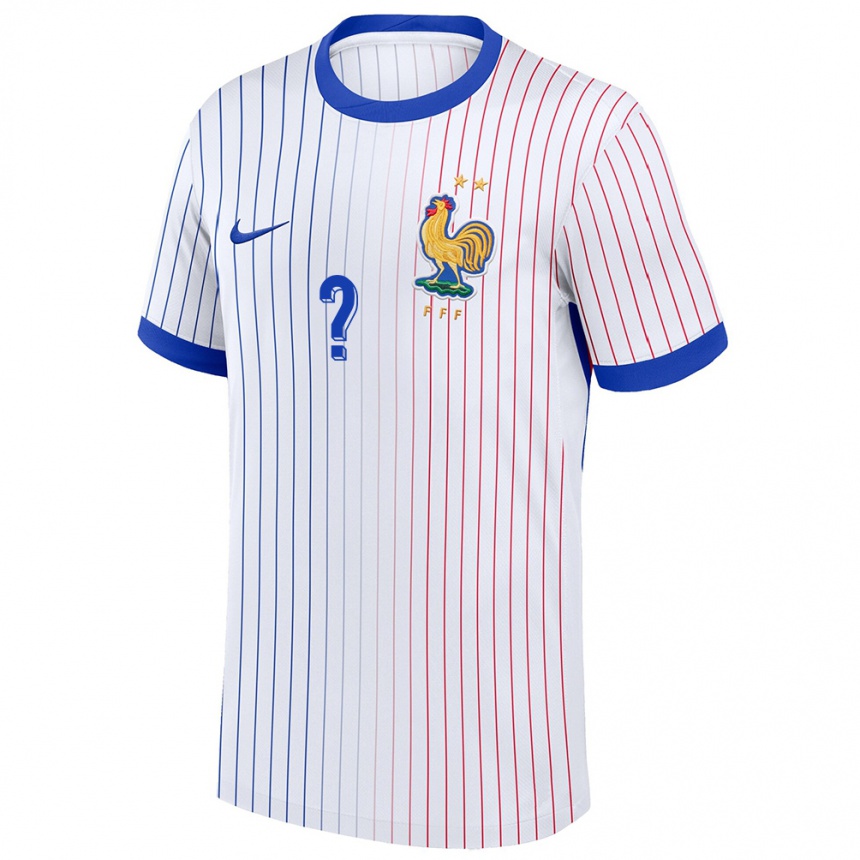 Niño Fútbol Camiseta Francia Su Nombre #0 Blanco 2ª Equipación 24-26