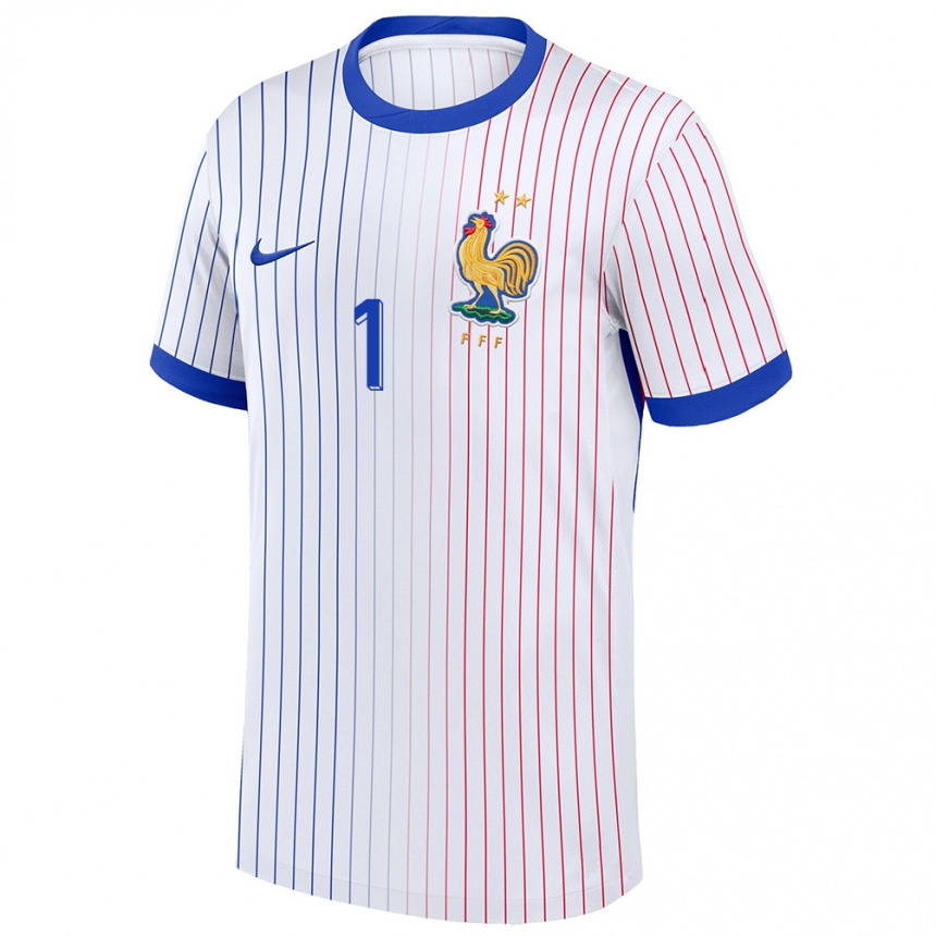 Niño Fútbol Camiseta Francia Mylene Chavas #1 Blanco 2ª Equipación 24-26