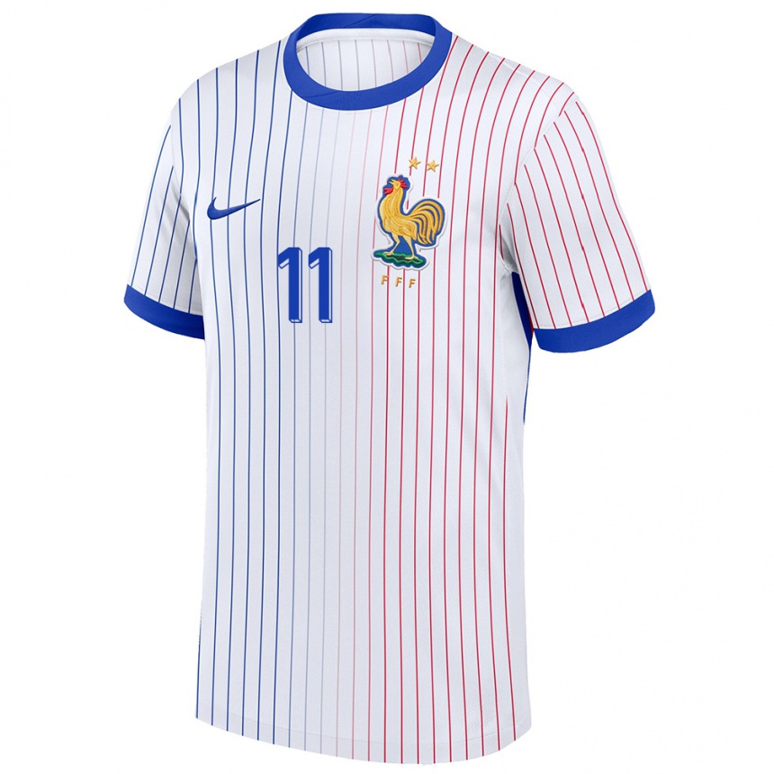 Niño Fútbol Camiseta Francia Lamine Cisse #11 Blanco 2ª Equipación 24-26