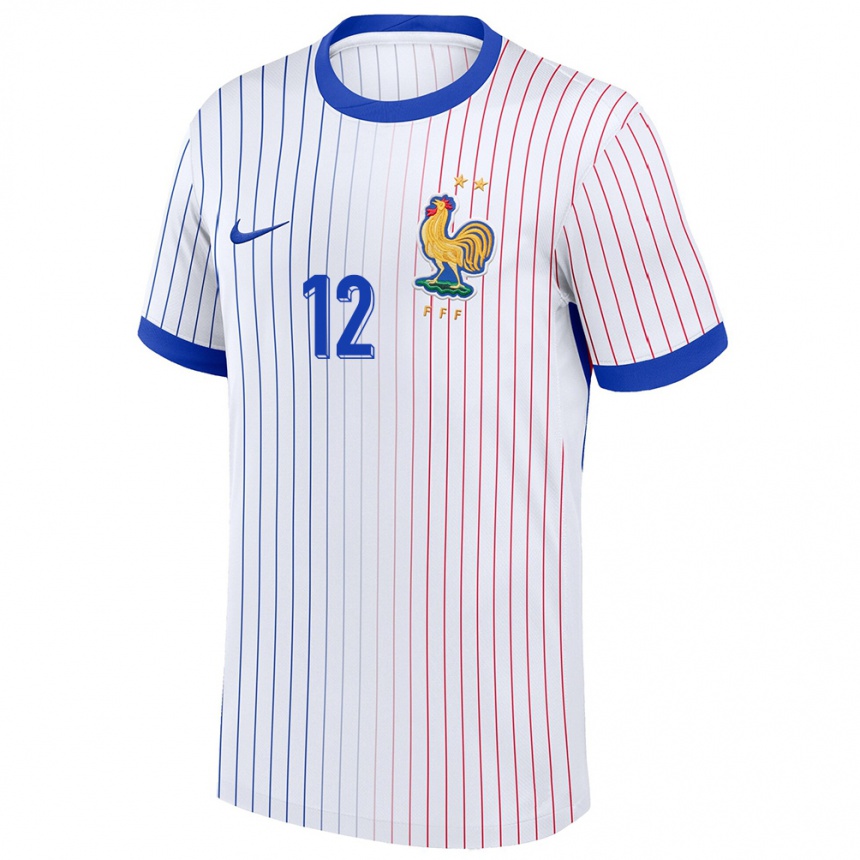 Niño Fútbol Camiseta Francia Christopher Nkunku #12 Blanco 2ª Equipación 24-26